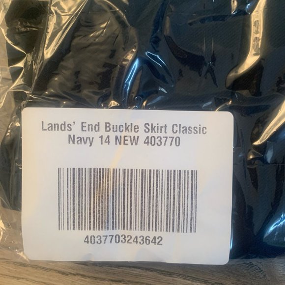 NWT LANDS' END UNIFORM GIRL'S AT THE KNEE BUCKLE SKIRT CLASSIC NAVY 14, 16 - Picture 10 of 11